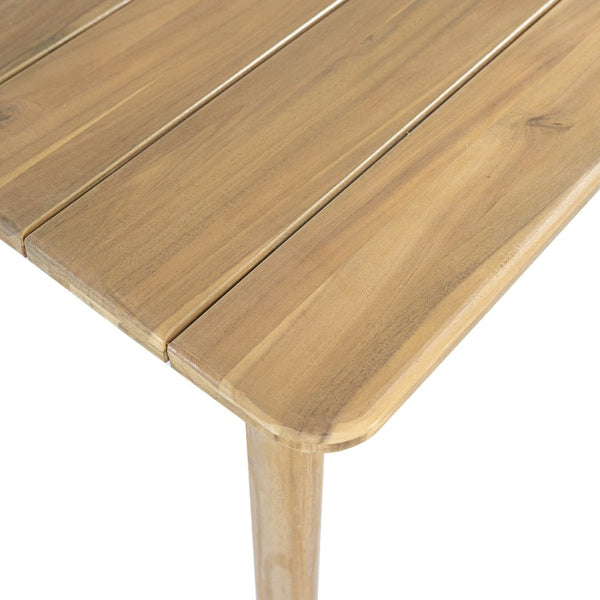 English Elm Visola Solid Acacia Rectangular Outdoor Dining Table Seats Eight with Teak Finish N775P367562G
