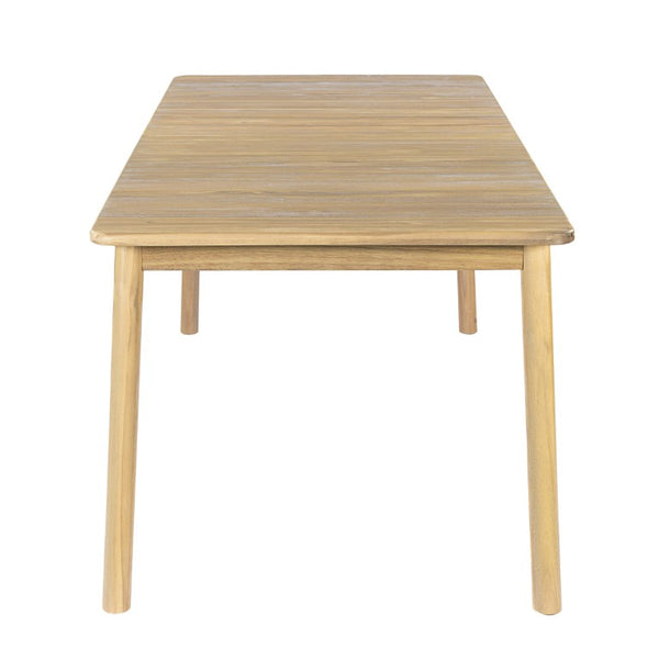 English Elm Visola Solid Acacia Rectangular Outdoor Dining Table Seats Eight with Teak Finish N775P367562G