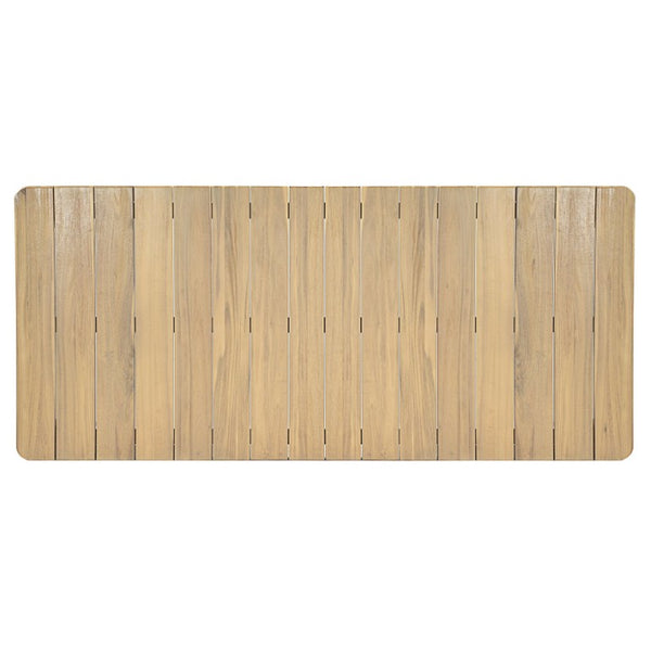 English Elm Visola Solid Acacia Rectangular Outdoor Dining Table Seats Eight with Teak Finish N775P367562G