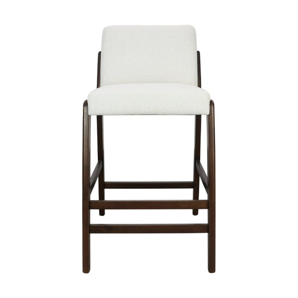 English Elm Eli Rubberwood Barstools Set of 2 Padded Seats Walnut-Toned Frame for Kitchen Islands Dark Walnut N775P372299D