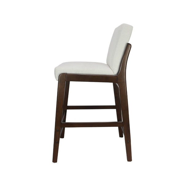 English Elm Eli Rubberwood Barstools Set of 2 Padded Seats Walnut-Toned Frame for Kitchen Islands Dark Walnut N775P372299D