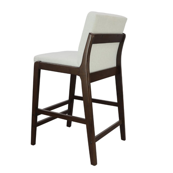 English Elm Eli Rubberwood Barstools Set of 2 Padded Seats Walnut-Toned Frame for Kitchen Islands Dark Walnut N775P372299D