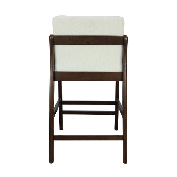 English Elm Eli Rubberwood Barstools Set of 2 Padded Seats Walnut-Toned Frame for Kitchen Islands Dark Walnut N775P372299D