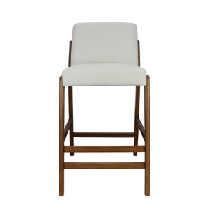 English Elm Eli Rubberwood Barstools Set of 2 Padded Seats Walnut-Toned Frame for Kitchen Islands Walnut N775P372299W