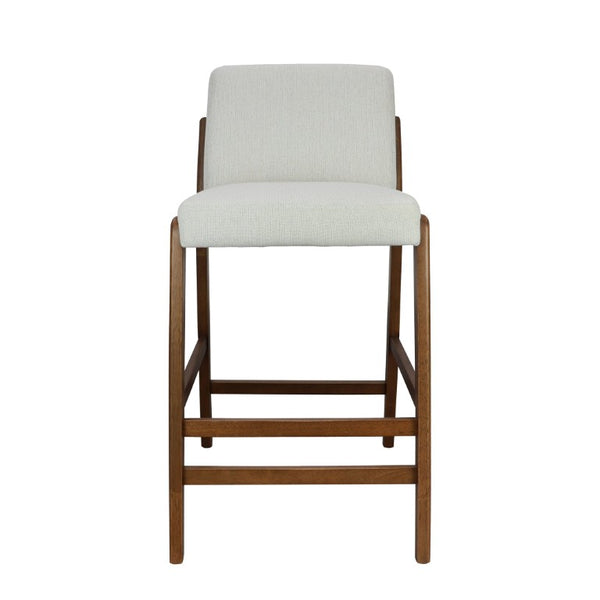 English Elm Eli Rubberwood Barstools Set of 2 Padded Seats Walnut-Toned Frame for Kitchen Islands Walnut N775P372299W