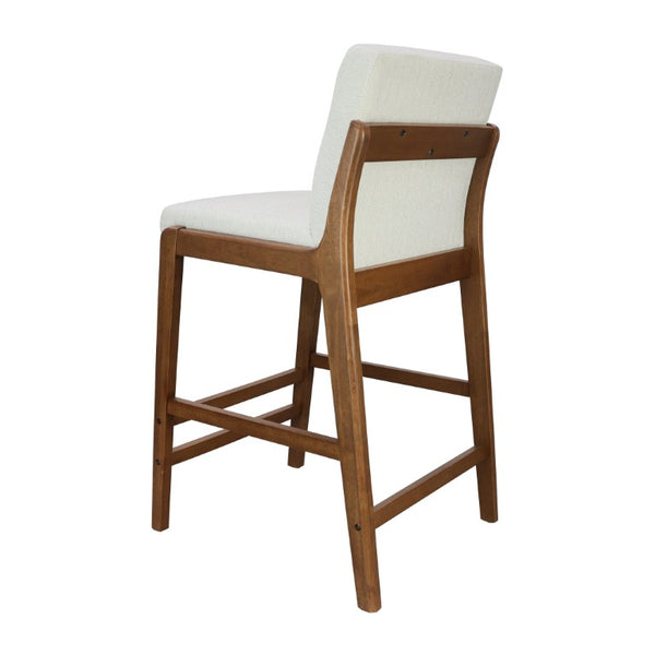 English Elm Eli Rubberwood Barstools Set of 2 Padded Seats Walnut-Toned Frame for Kitchen Islands Walnut N775P372299W