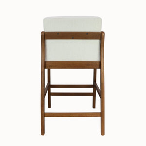 English Elm Eli Rubberwood Barstools Set of 2 Padded Seats Walnut-Toned Frame for Kitchen Islands Walnut N775P372299W