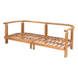 English Elm Cove Solid Acacia Wood Outdoor Sofa Three Seat Teak Finish with UV Resistant Cushions N775P372544T