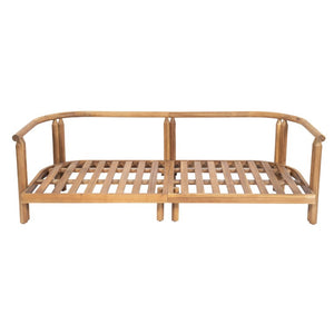 English Elm Cove Solid Acacia Wood Outdoor Sofa Three Seat Teak Finish with UV Resistant Cushions N775P372544T