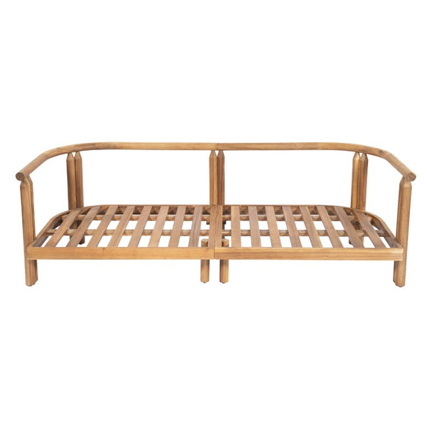 English Elm Cove Solid Acacia Wood Outdoor Sofa Three Seat Teak Finish with UV Resistant Cushions N775P372544T