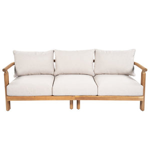English Elm Cove Solid Acacia Wood Outdoor Sofa Three Seat Teak Finish with UV Resistant Cushions N775P372544T