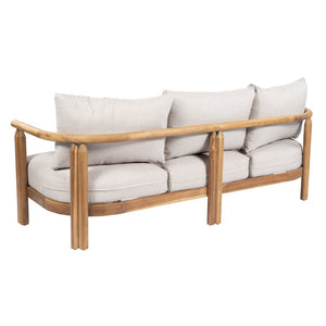 English Elm Cove Solid Acacia Wood Outdoor Sofa Three Seat Teak Finish with UV Resistant Cushions N775P372544T