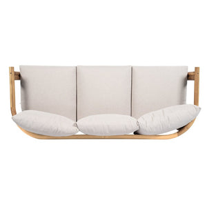 English Elm Cove Solid Acacia Wood Outdoor Sofa Three Seat Teak Finish with UV Resistant Cushions N775P372544T