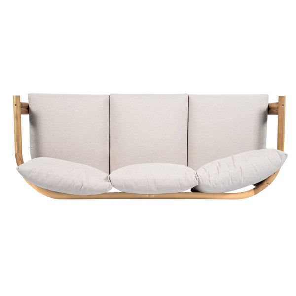 English Elm Cove Solid Acacia Wood Outdoor Sofa Three Seat Teak Finish with UV Resistant Cushions N775P372544T