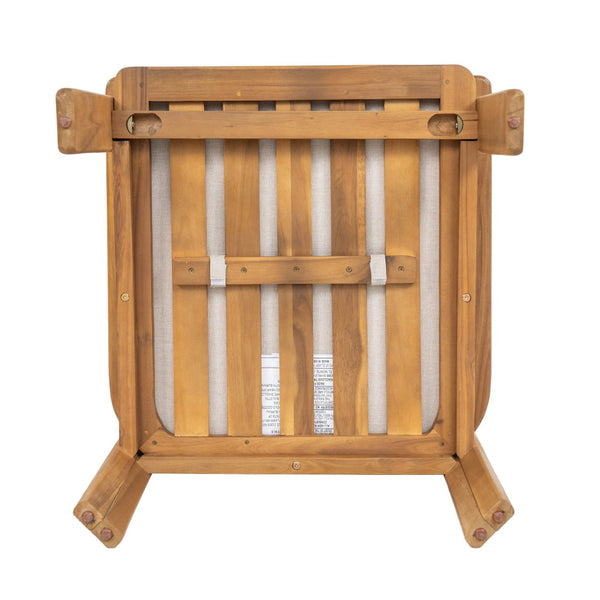 English Elm Kaja Outdoor Solid Acacia Wood Dining Chairs Teak Finish Cushioned Patio Set of 2 N775P374499T