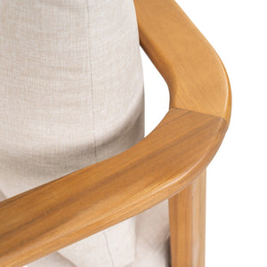 English Elm Kaja Outdoor Solid Acacia Wood Dining Chairs Teak Finish Cushioned Patio Set of 2 N775P374499T