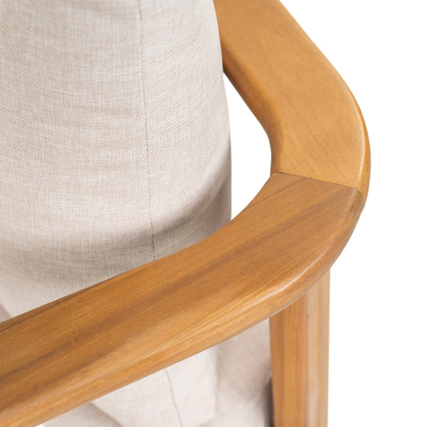 English Elm Kaja Outdoor Solid Acacia Wood Dining Chairs Teak Finish Cushioned Patio Set of 2 N775P374499T