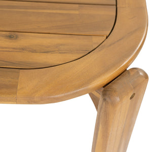 English Elm Kaja Solid Acacia Outdoor Dining Table with Slat Top and Teak Grain Finish N775P374500T