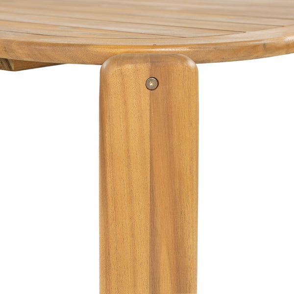 English Elm Kaja Solid Acacia Outdoor Dining Table with Slat Top and Teak Grain Finish N775P374500T