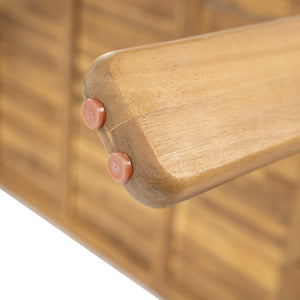 English Elm Kaja Solid Acacia Outdoor Dining Table with Slat Top and Teak Grain Finish N775P374500T