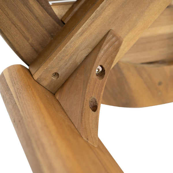 English Elm Kaja Solid Acacia Outdoor Dining Table with Slat Top and Teak Grain Finish N775P374500T