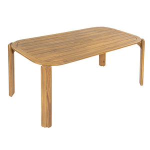 English Elm Kaja Solid Acacia Outdoor Dining Table with Slat Top and Teak Grain Finish N775P374500T