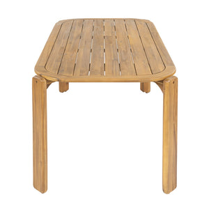 English Elm Kaja Solid Acacia Outdoor Dining Table with Slat Top and Teak Grain Finish N775P374500T