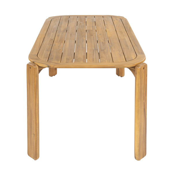 English Elm Kaja Solid Acacia Outdoor Dining Table with Slat Top and Teak Grain Finish N775P374500T