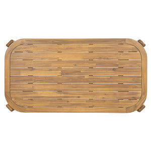 English Elm Kaja Solid Acacia Outdoor Dining Table with Slat Top and Teak Grain Finish N775P374500T