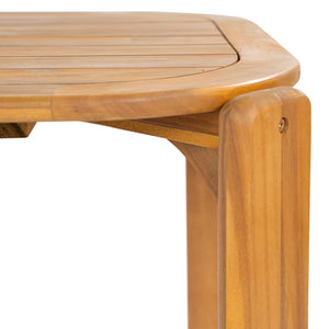 English Elm Kaja Solid Acacia Outdoor Dining Table with Slat Top and Teak Grain Finish N775P374500T