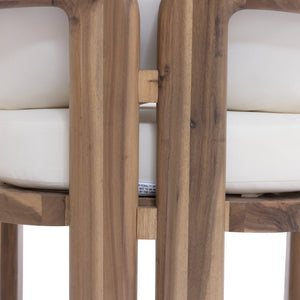 English Elm Kesden Solid Acacia Outdoor Dining Chairs with Cushions Rot Resistant Set of 2 N775P385672N