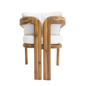 English Elm Arcora Solid Acacia Outdoor Dining Chairs Curved Armrest Teak Finish Set of 2 N775P385672T