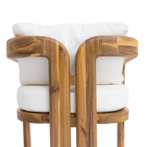 English Elm Arcora Solid Acacia Outdoor Dining Chairs Curved Armrest Teak Finish Set of 2 N775P385672T
