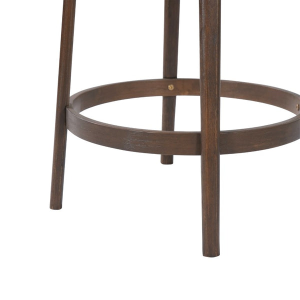 English Elm Chole Mid-Century Chenille Counter Stools with Walnut Tapered Legs for Kitchen Islands Green Set of 2 N775P385796G