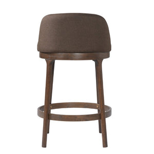 English Elm Chole Mid-Century Chenille Counter Stools with Walnut Tapered Legs for Kitchen Islands Taupe Set of 4 N775P385796T-S4