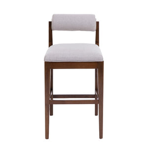 English Elm Elowen Rubberwood Counter Stools Sand Fabric Cylindrical Backrest for Kitchen Islands Set of 4 N775P386408D-S4