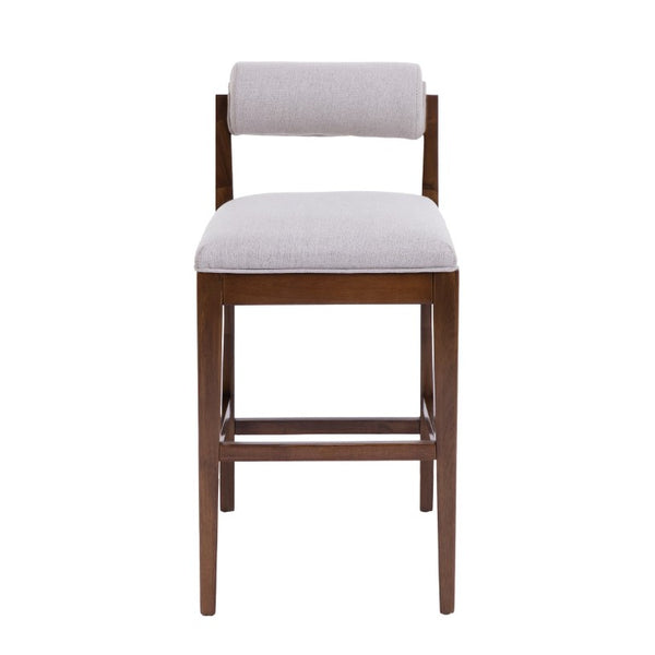 English Elm Elowen Rubberwood Counter Stools Sand Fabric Cylindrical Backrest for Kitchen Islands Set of 4 N775P386408D-S4