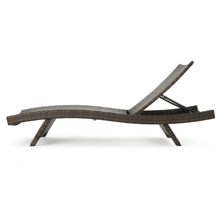 English Elm Salem Outdoor PE Wicker Chaise Lounge Set of 2 Reclining Poolside Rattan Chairs N775P392604M