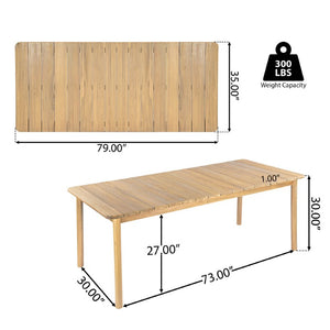 English Elm Louie Outdoor Acacia Wood 9 Piece Dining Set with Hand Woven Rope Chairs for Patios N775P395136B-8_N775P367562G