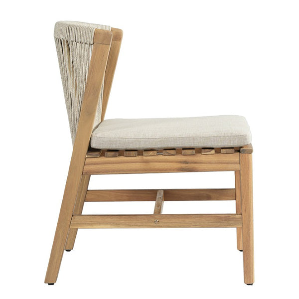 English Elm Louie Outdoor Acacia Wood 9 Piece Dining Set with Hand Woven Rope Chairs for Patios N775P395136B-8_N775P367562G