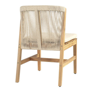 English Elm Louie Outdoor Acacia Wood 9 Piece Dining Set with Hand Woven Rope Chairs for Patios N775P395136B-8_N775P367562G