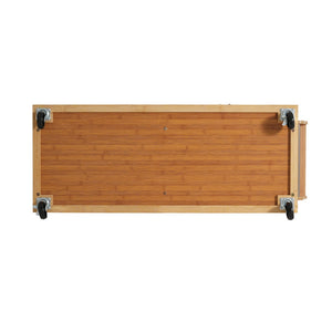 English Elm Indoor Bamboo Frame Rolling Kitchen Cart with Steel Top Drawers Cabinet Towel Rack N775P396853N