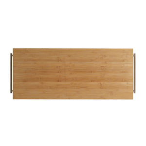 English Elm Indoor Bamboo Rolling Kitchen Cart with Drawers Open Shelves and Locking Casters N775P396854N