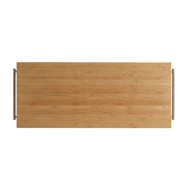 English Elm Indoor Bamboo Rolling Kitchen Cart with Drawers Open Shelves and Locking Casters N775P396854N