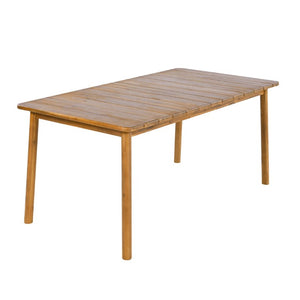 English Elm Wingate Solid Acacia Wood Outdoor Dining Set Seats Six with Slatted Armchairs N775P402299T-6_N775P235144T
