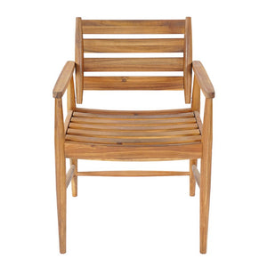 English Elm Wingate Solid Acacia Wood Outdoor Dining Set Seats Six with Slatted Armchairs N775P402299T-6_N775P235144T