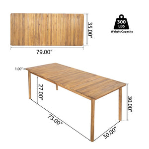 English Elm Wingate Outdoor Solid Acacia Wood 9 Piece Patio Dining Set with Eight Armchairs N775P402299T-8_N775P367562T