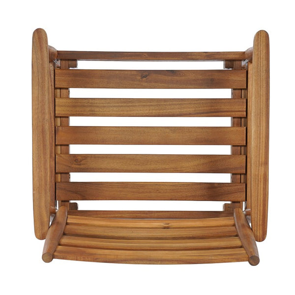English Elm Wingate Outdoor Slatted Acacia Wood Dining Chairs Teak Finish Patio Set of 2 N775P402299T