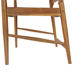 English Elm Wingate Outdoor Slatted Acacia Wood Dining Chairs Teak Finish Patio Set of 2 N775P402299T