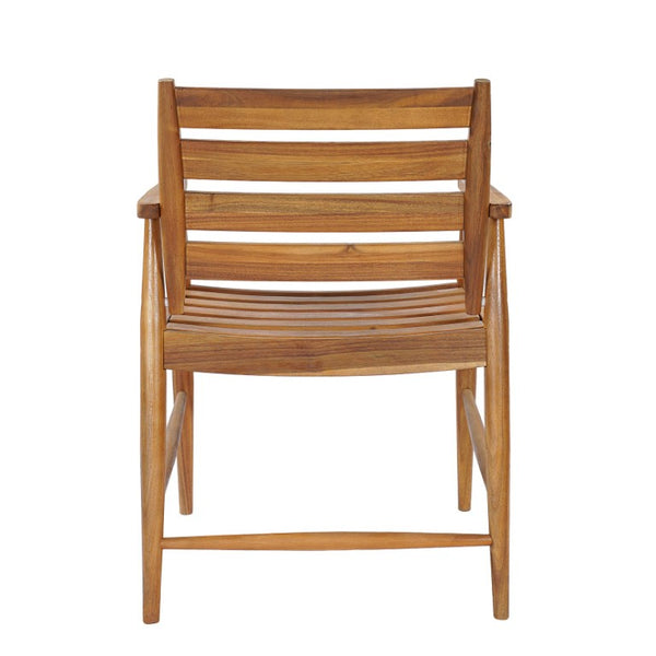 English Elm Wingate Outdoor Slatted Acacia Wood Dining Chairs Teak Finish Patio Set of 2 N775P402299T